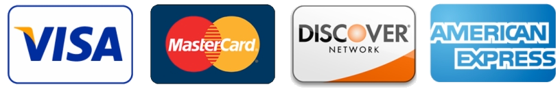 Visa, Mastercard, Discover and American Express